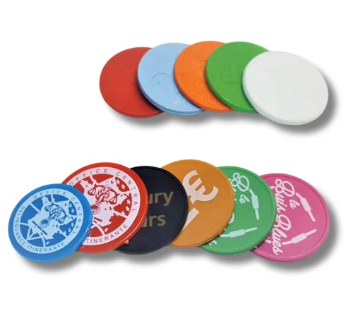 Tokens personalizados de plástico para eventos y juego